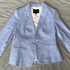 Banana Republic Classic Fit Linen Collared Blazer Light Blue